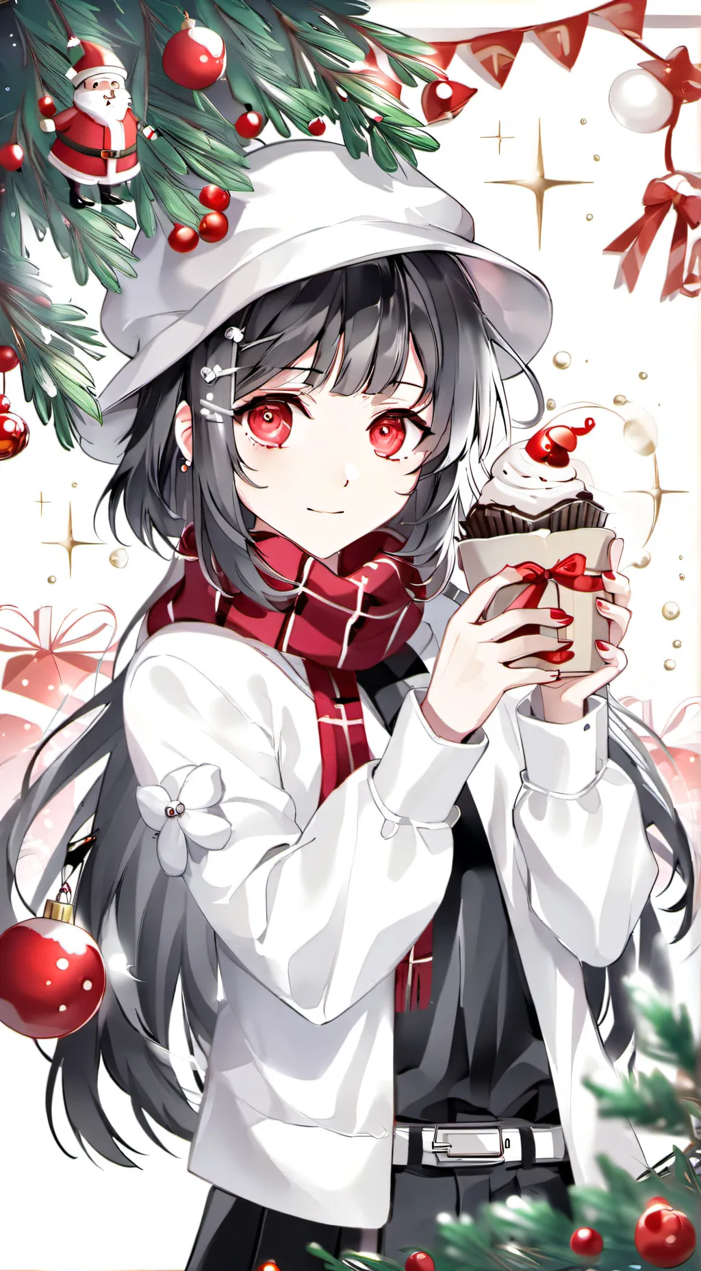 ai character: DS Christmas party background