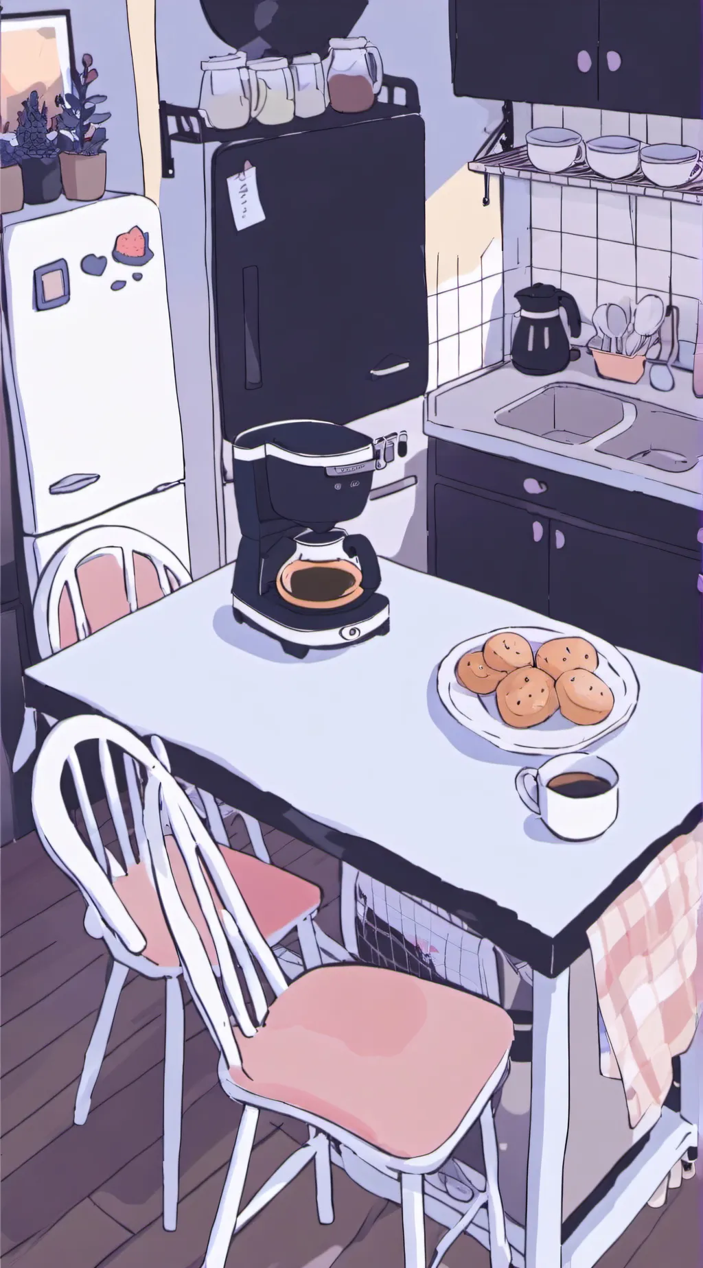ai character: The kitchen  background