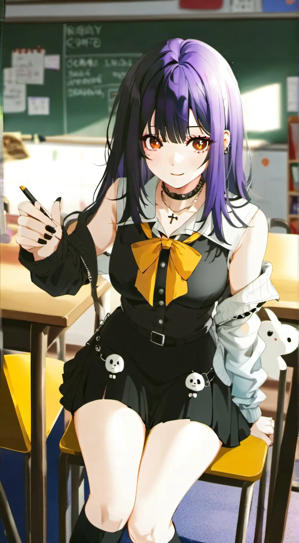ai character: violet background
