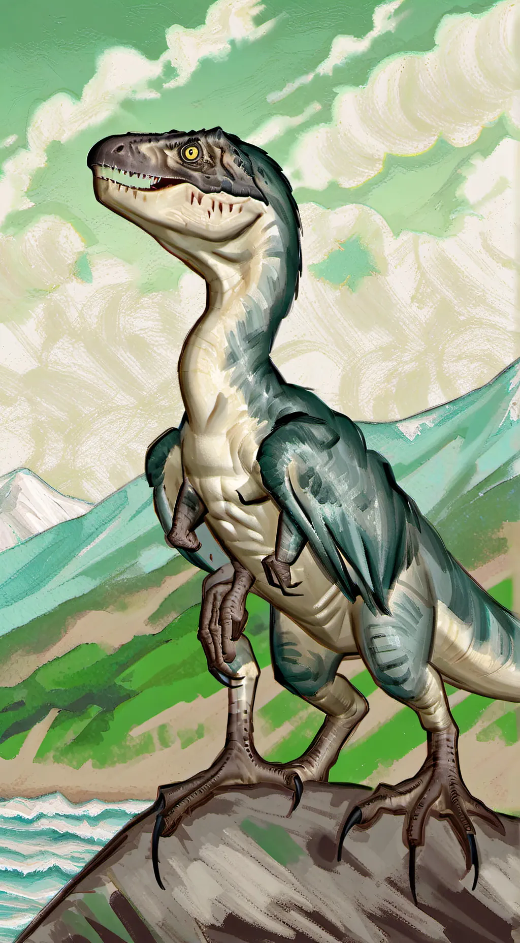 ai character: Blue background