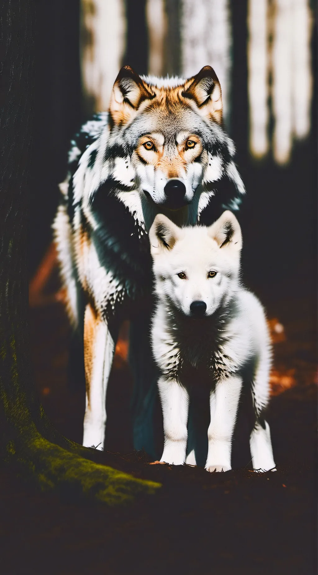 ai character: Mama wolf background