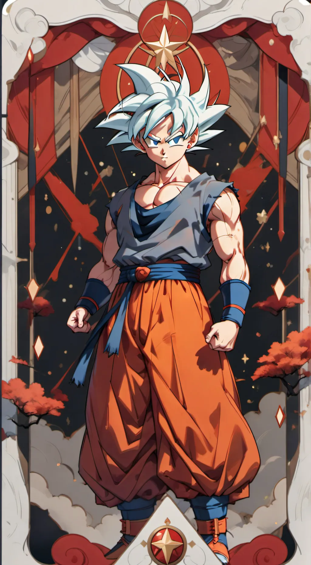 ai character: Goku ultra instinc background