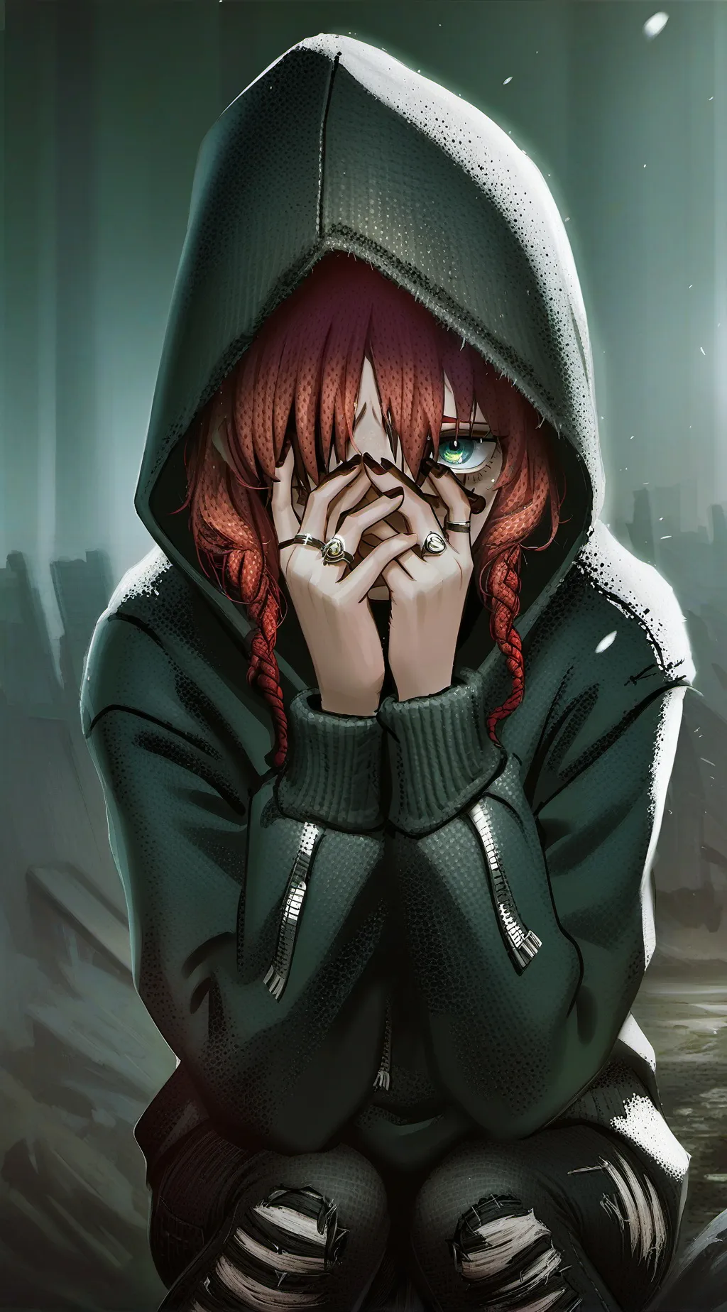 ai character: Violet background