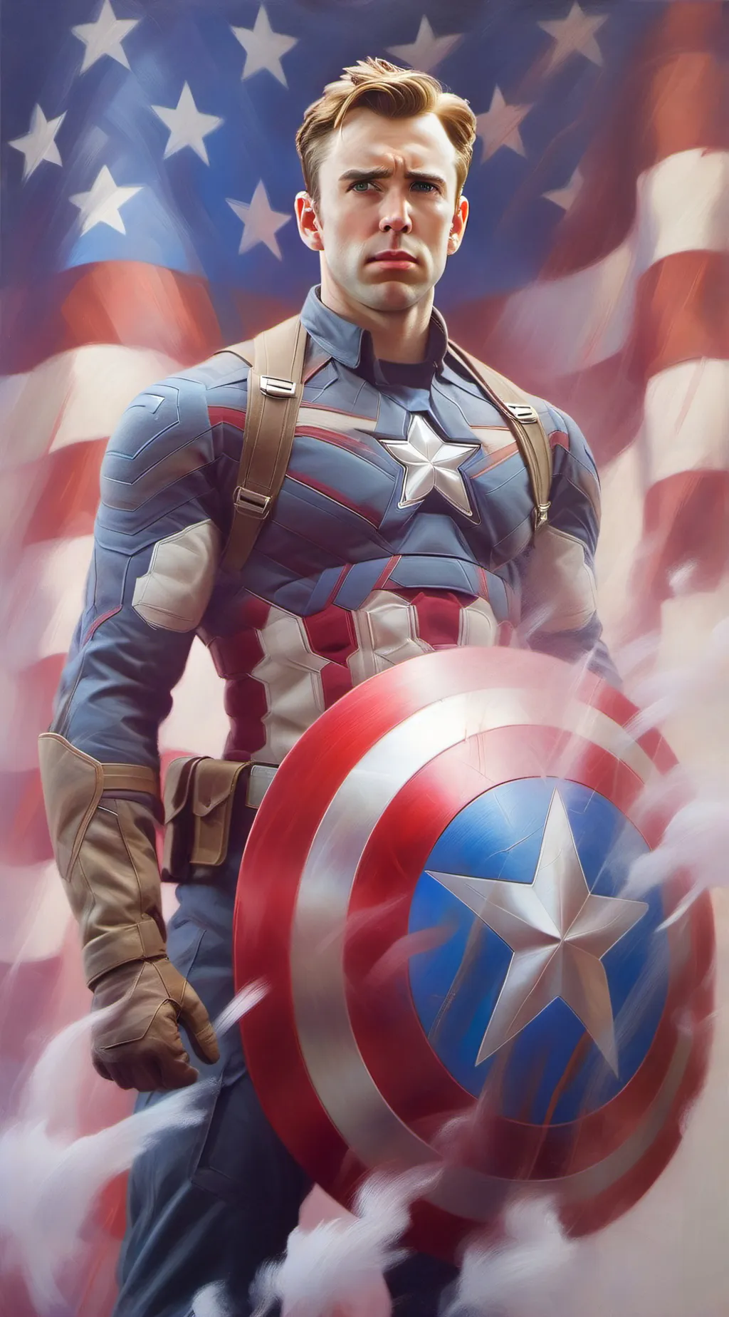 ai character: Captain America background