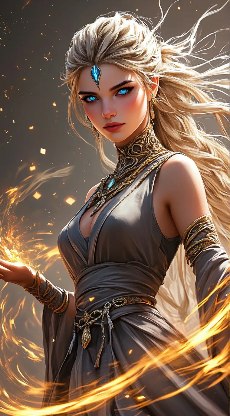 ai character: zodiac goddess background