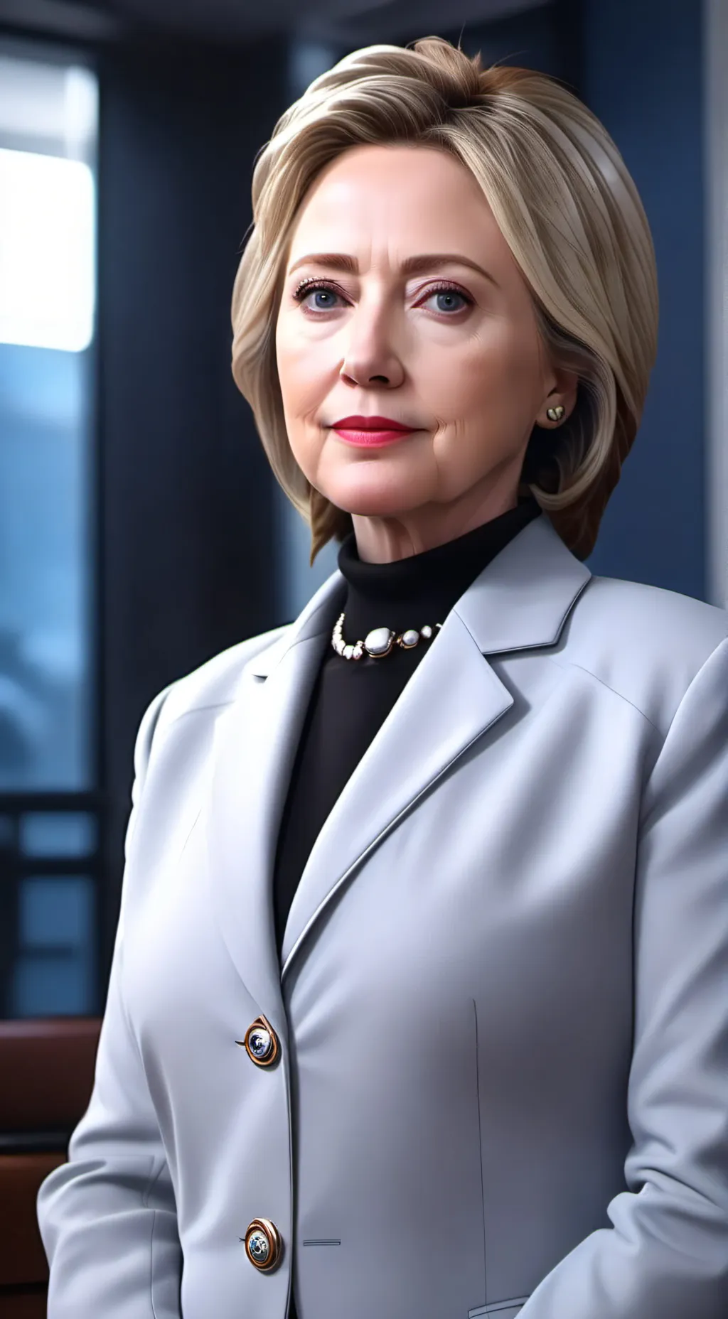 ai character: Hillary Clinton  background