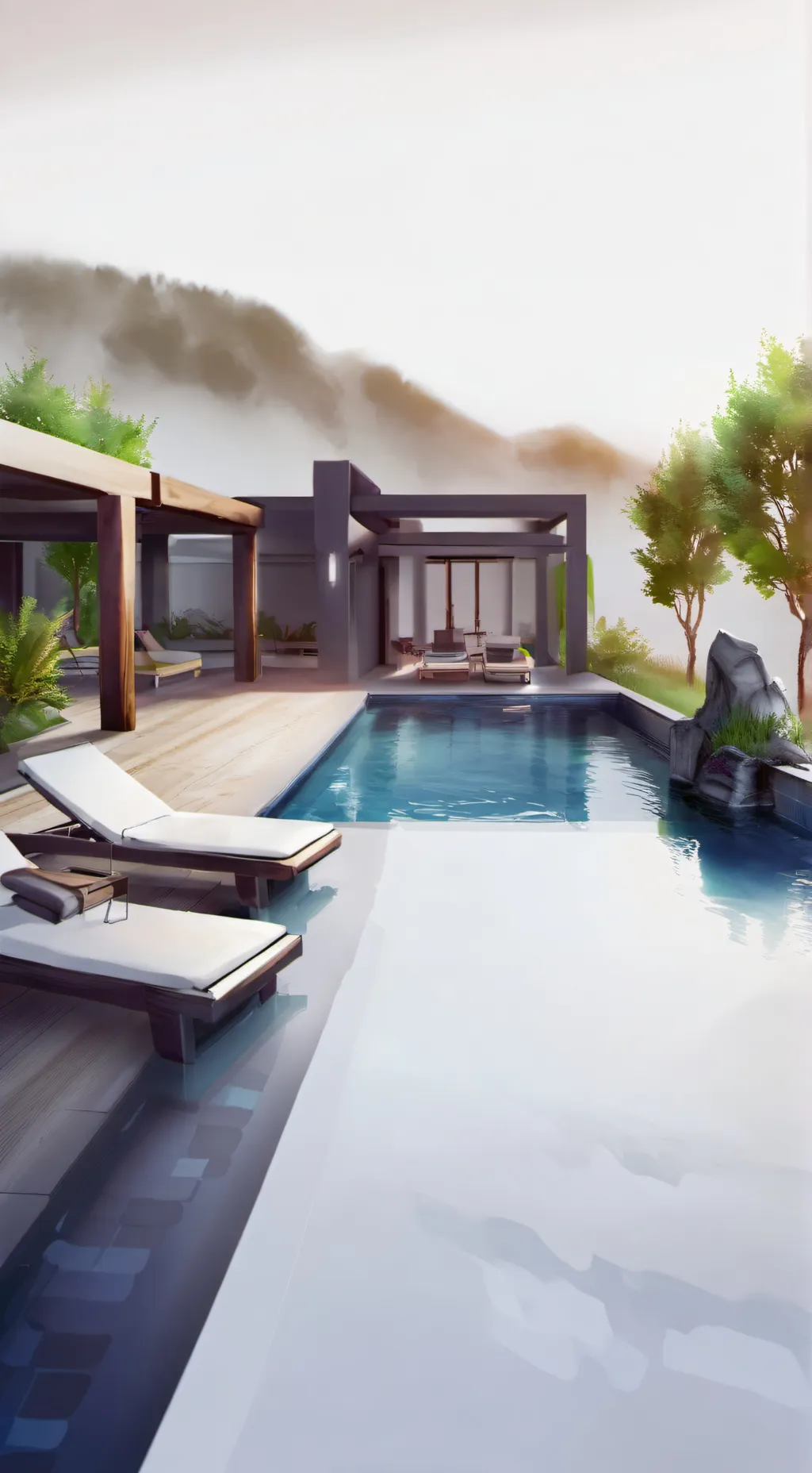 ai character: ~pool party~ background