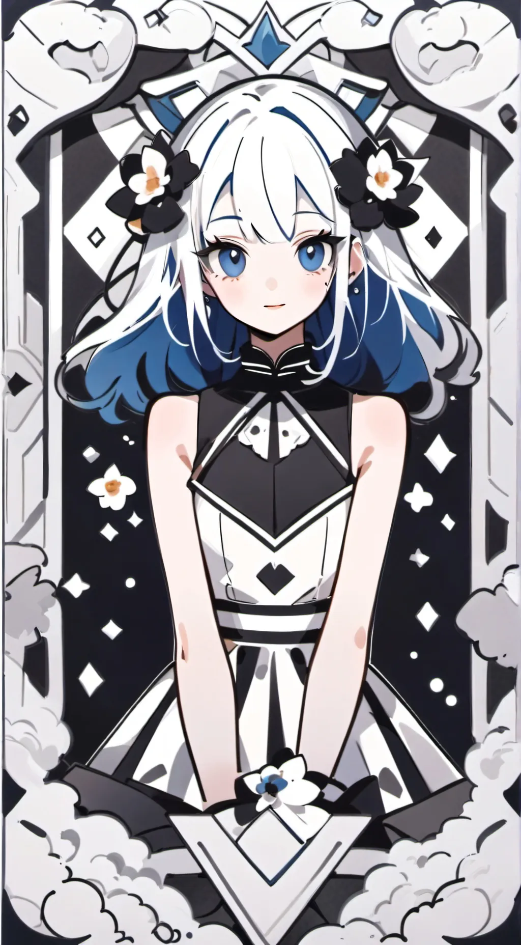 ai character: blue background