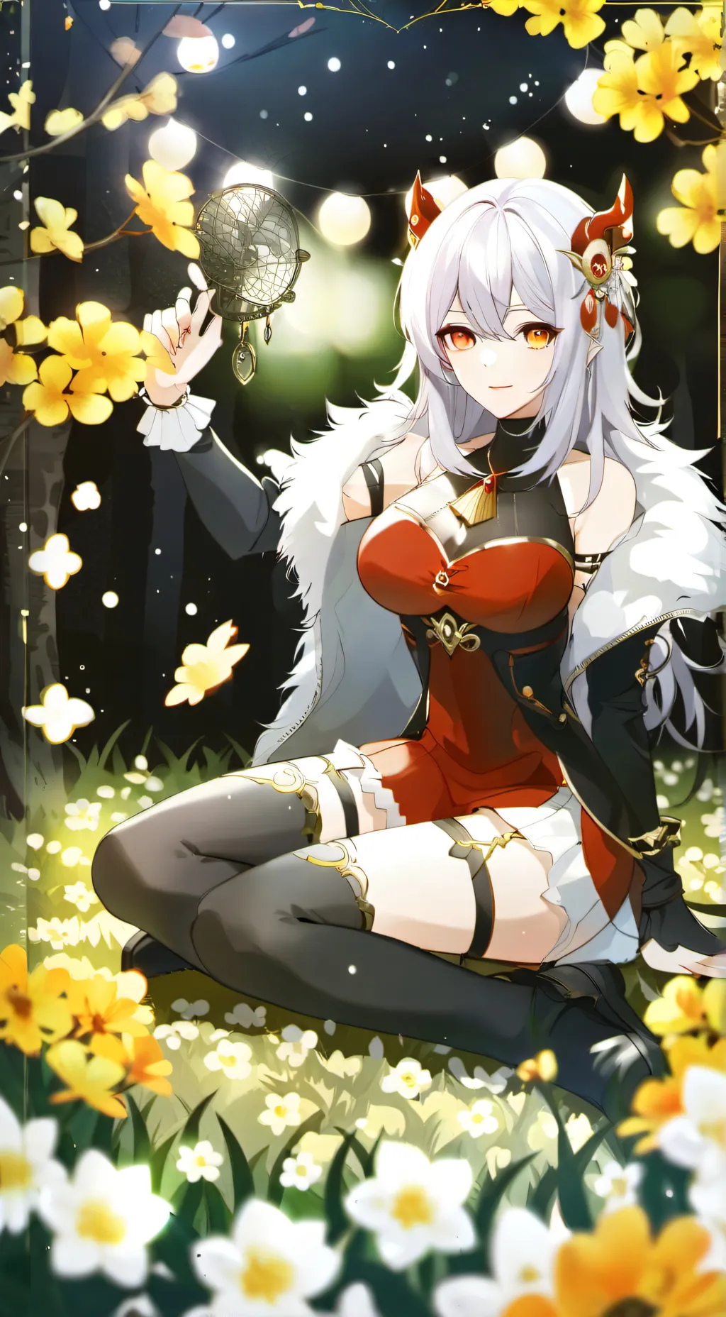 ai character: flower background