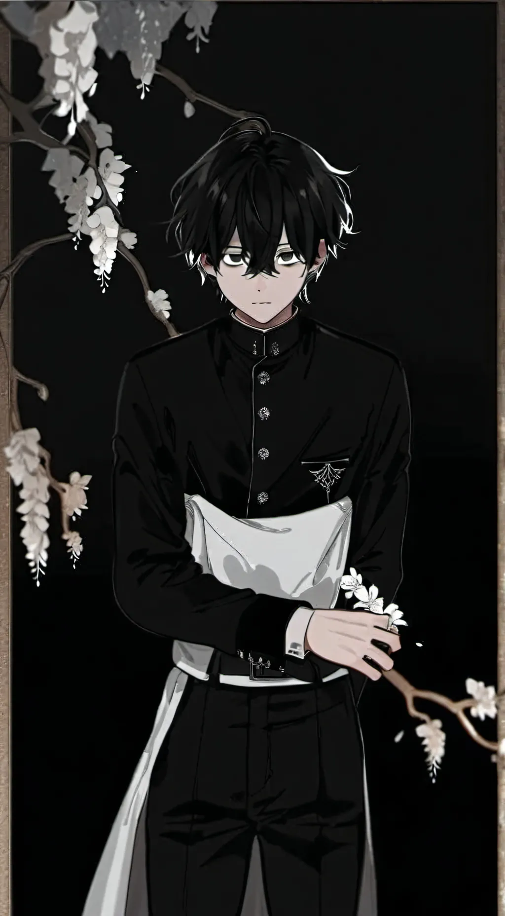 ai character: 🖤aron🖤 background
