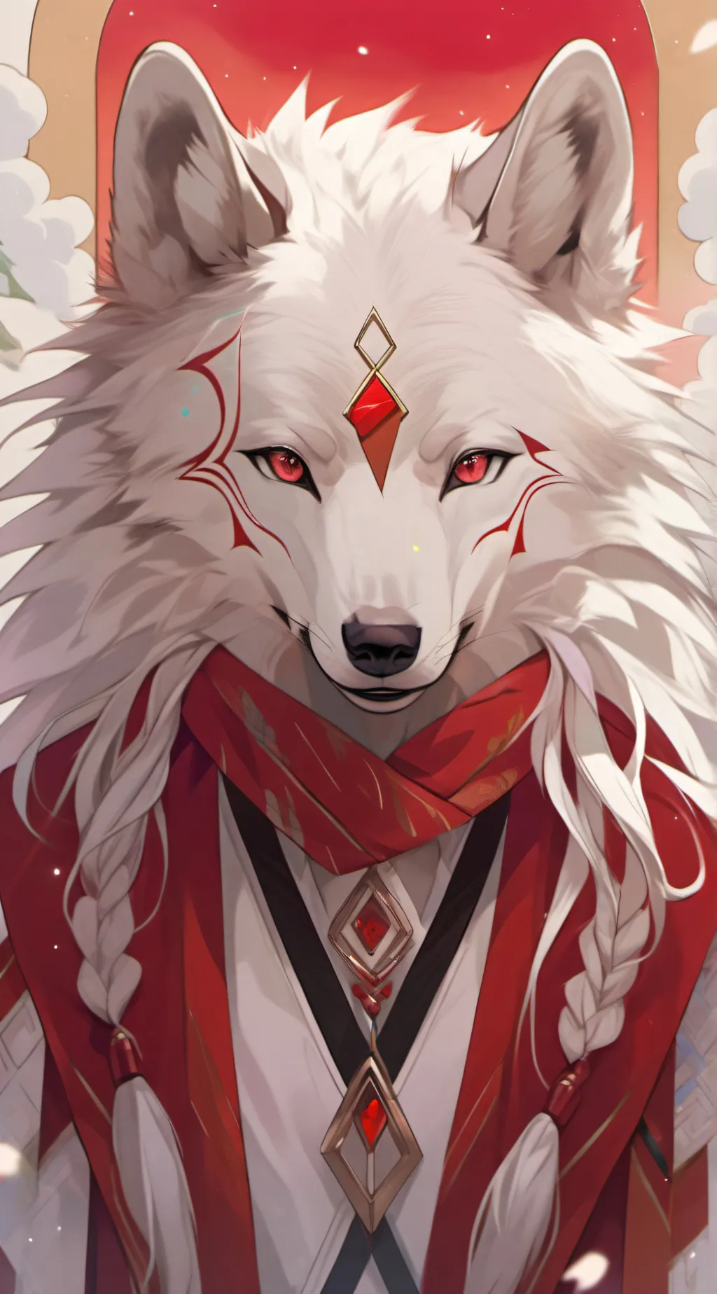 ai character: Wolf katsuki background