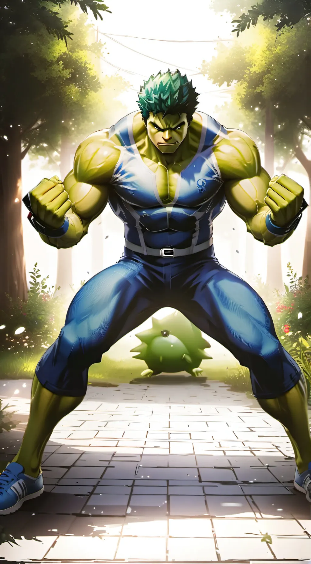 ai character: Sonic x hulk background