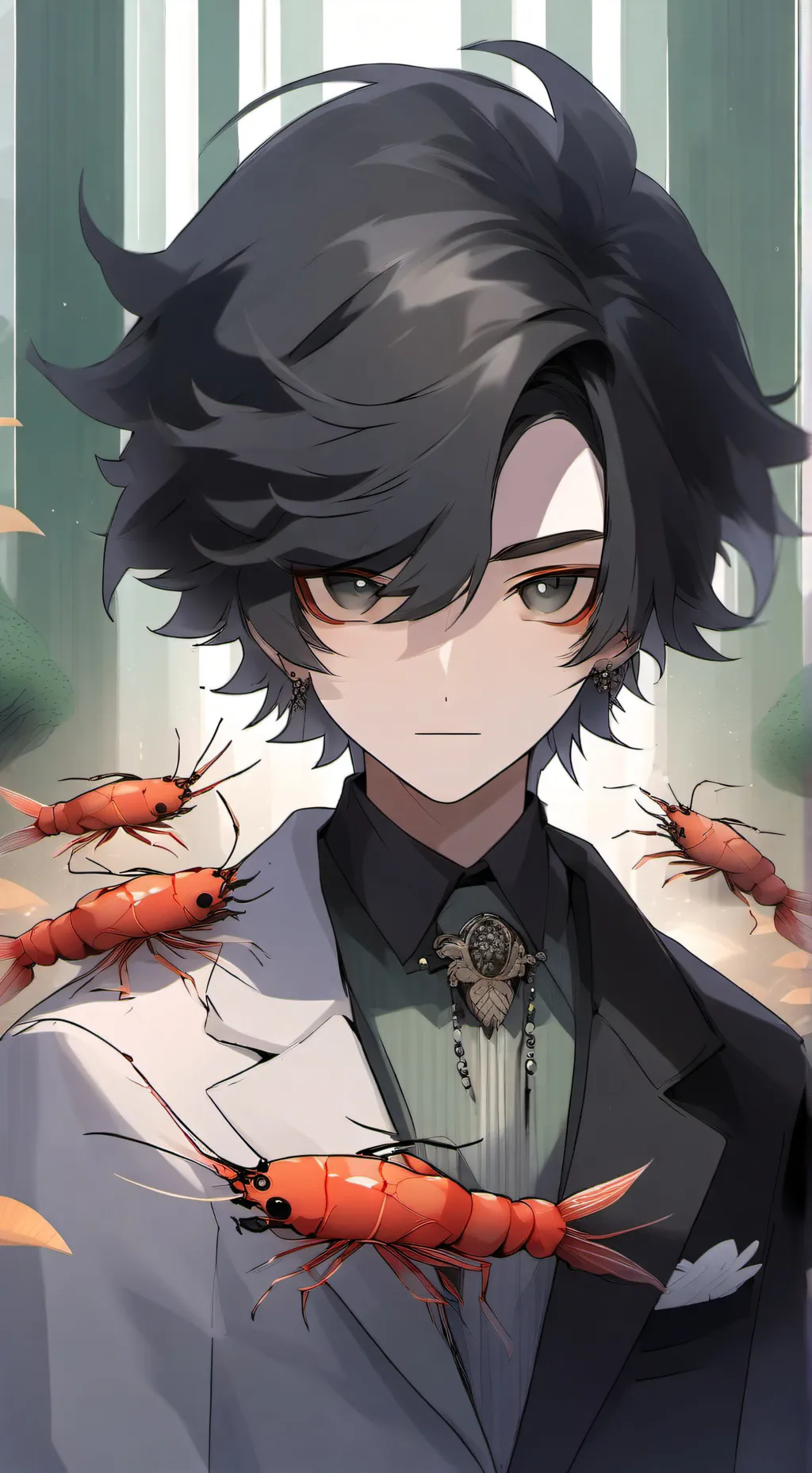 ai character: faceless shrimpo background