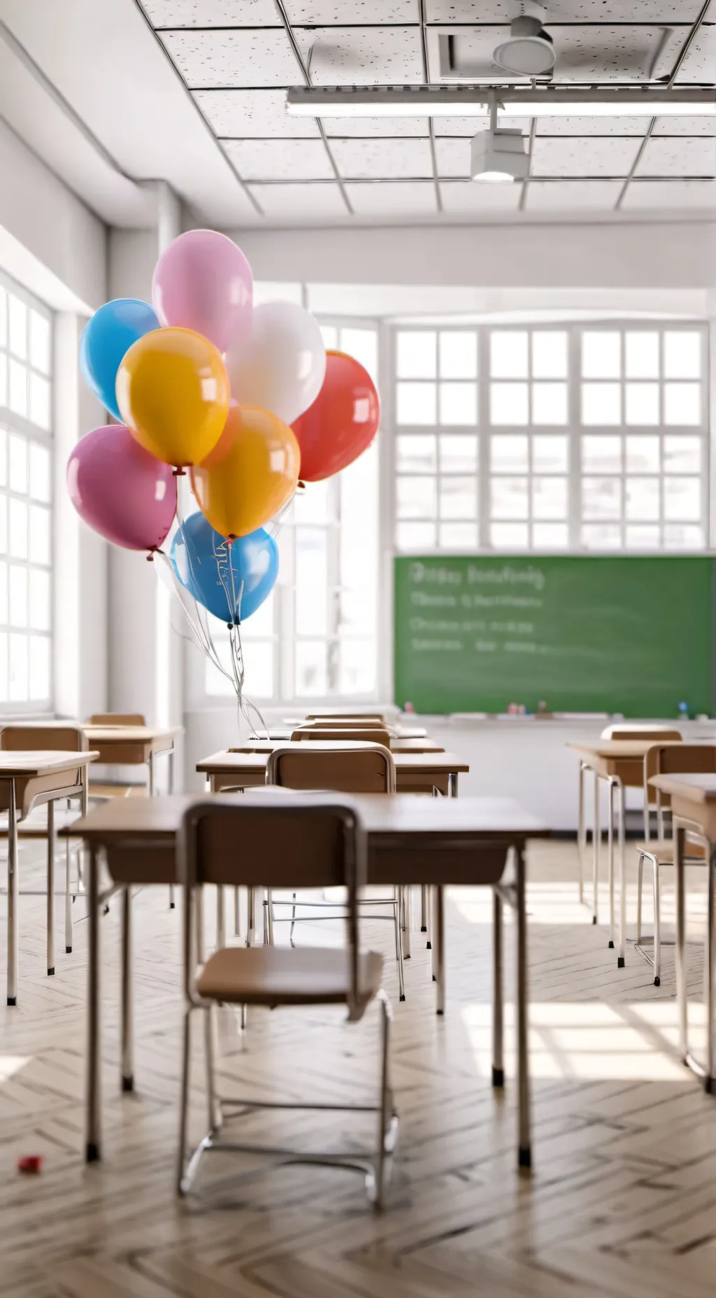 ai character: Classroom birthday background