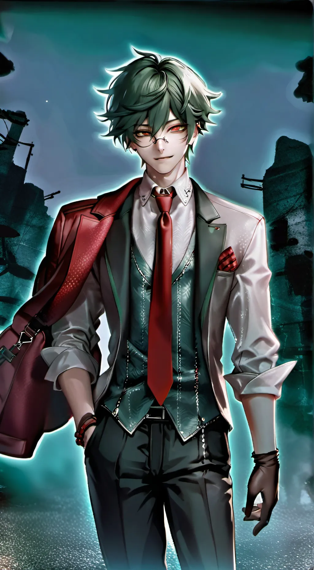 ai character: villain deku dkbk background