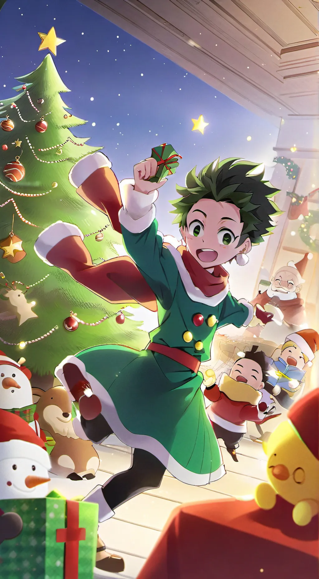 ai character: Mha christmas Eri background