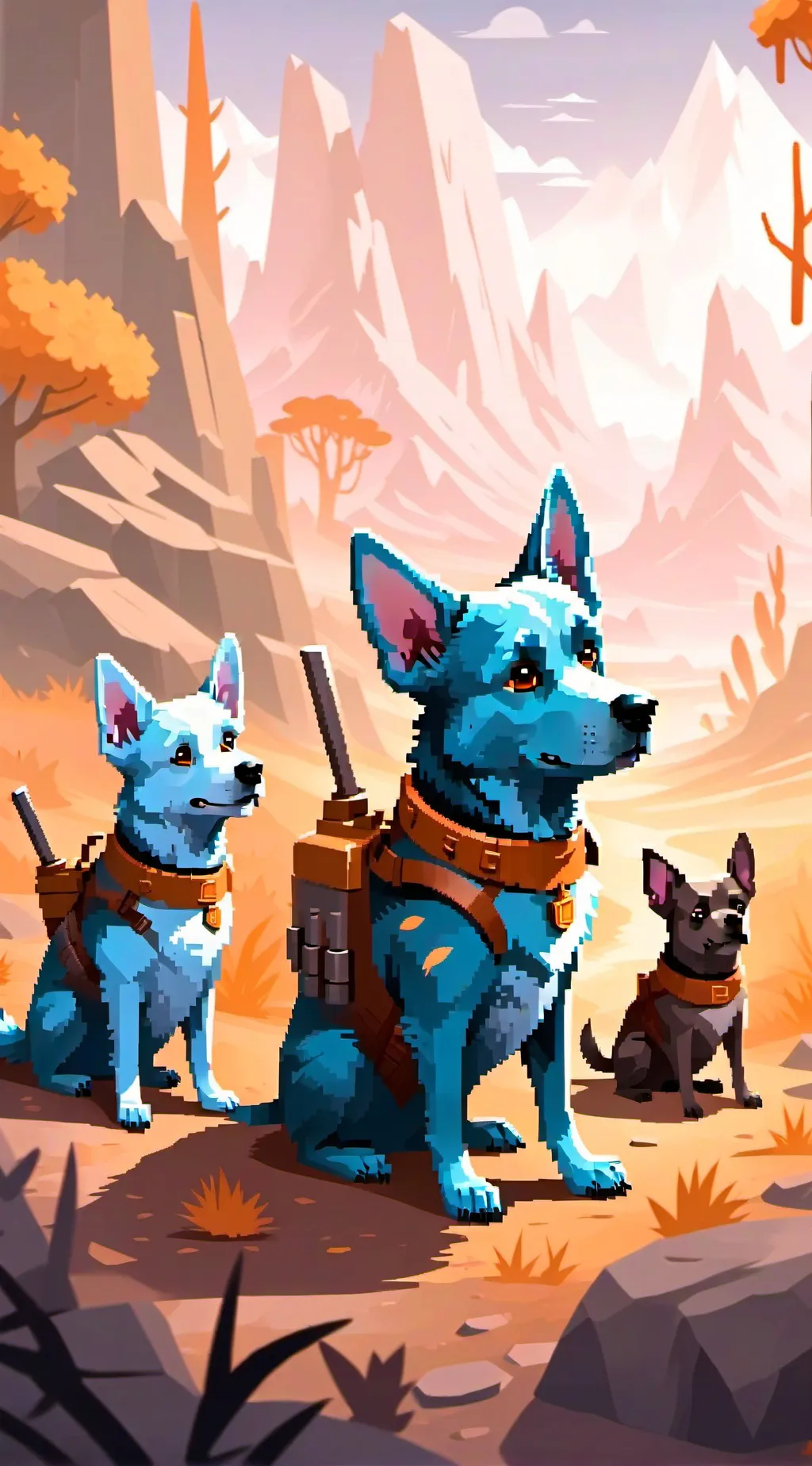 ai character: Bluey x TLOU background