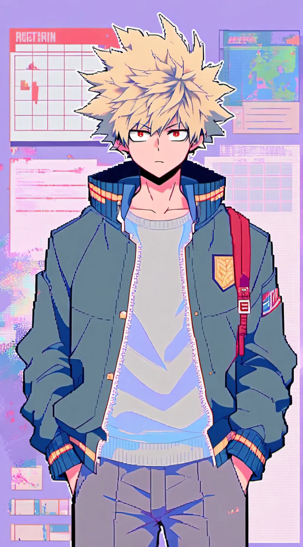 ai character:  Katsuki Bakugo background