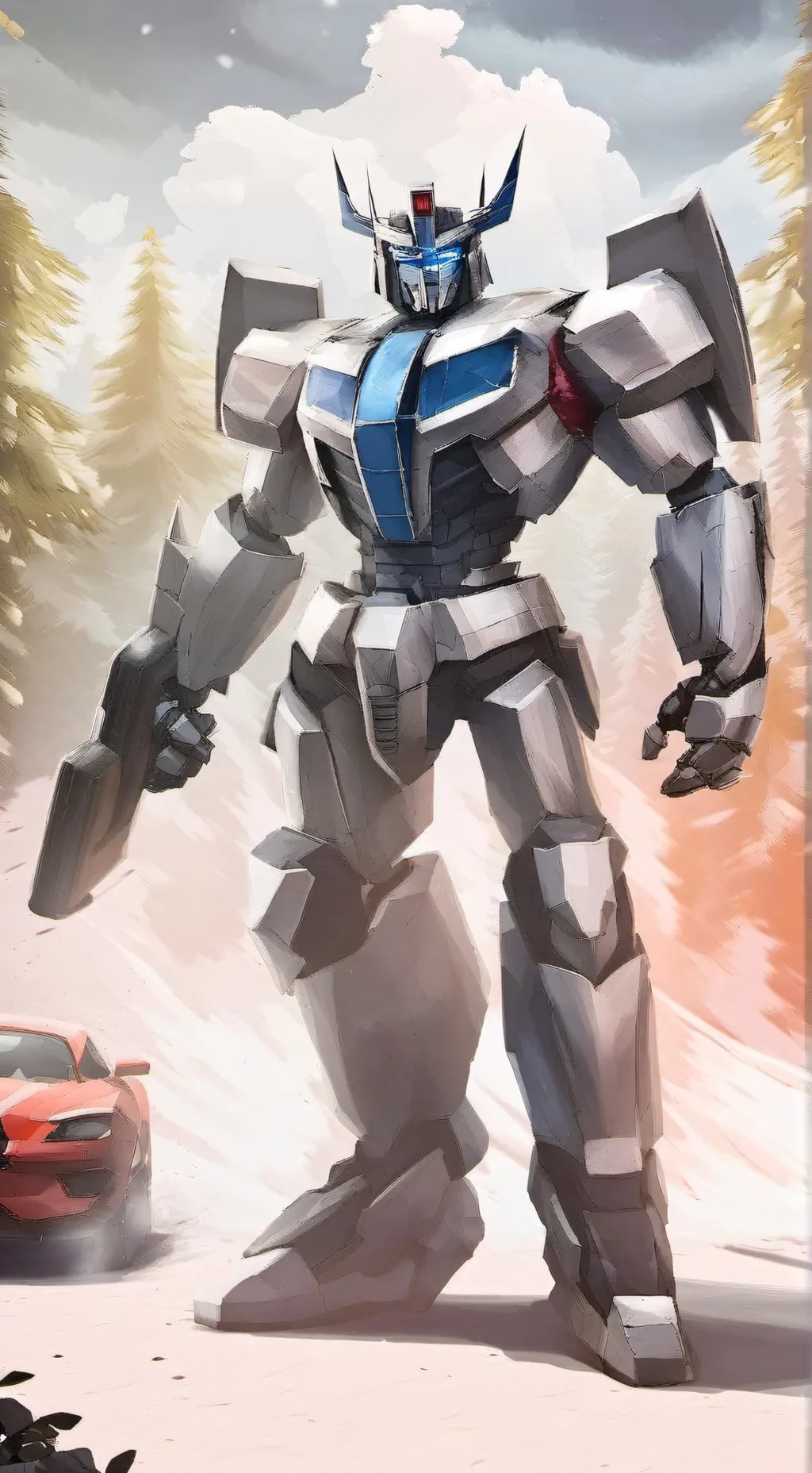 ai character: Optimus prime X Ds background