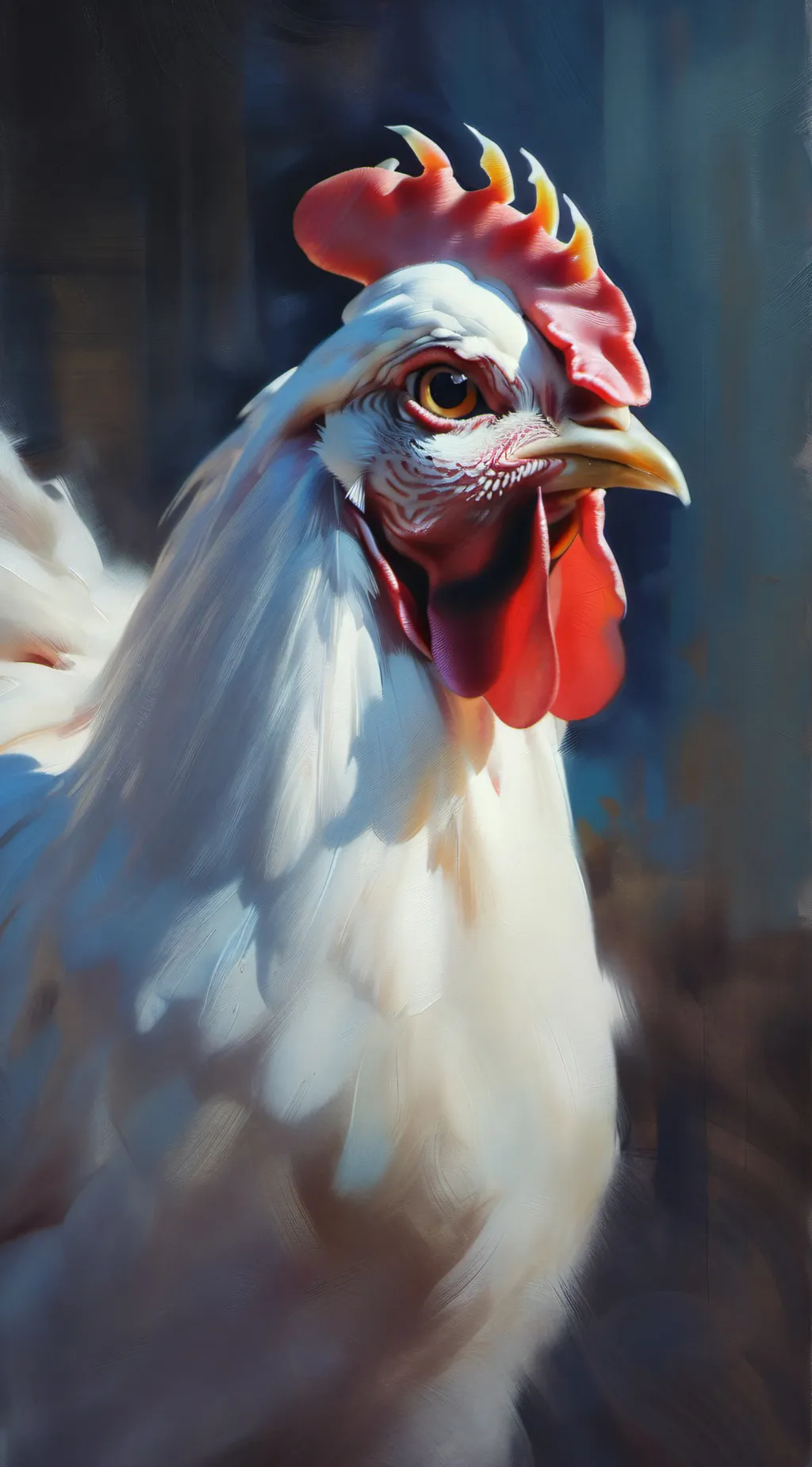 ai character: chicken  background