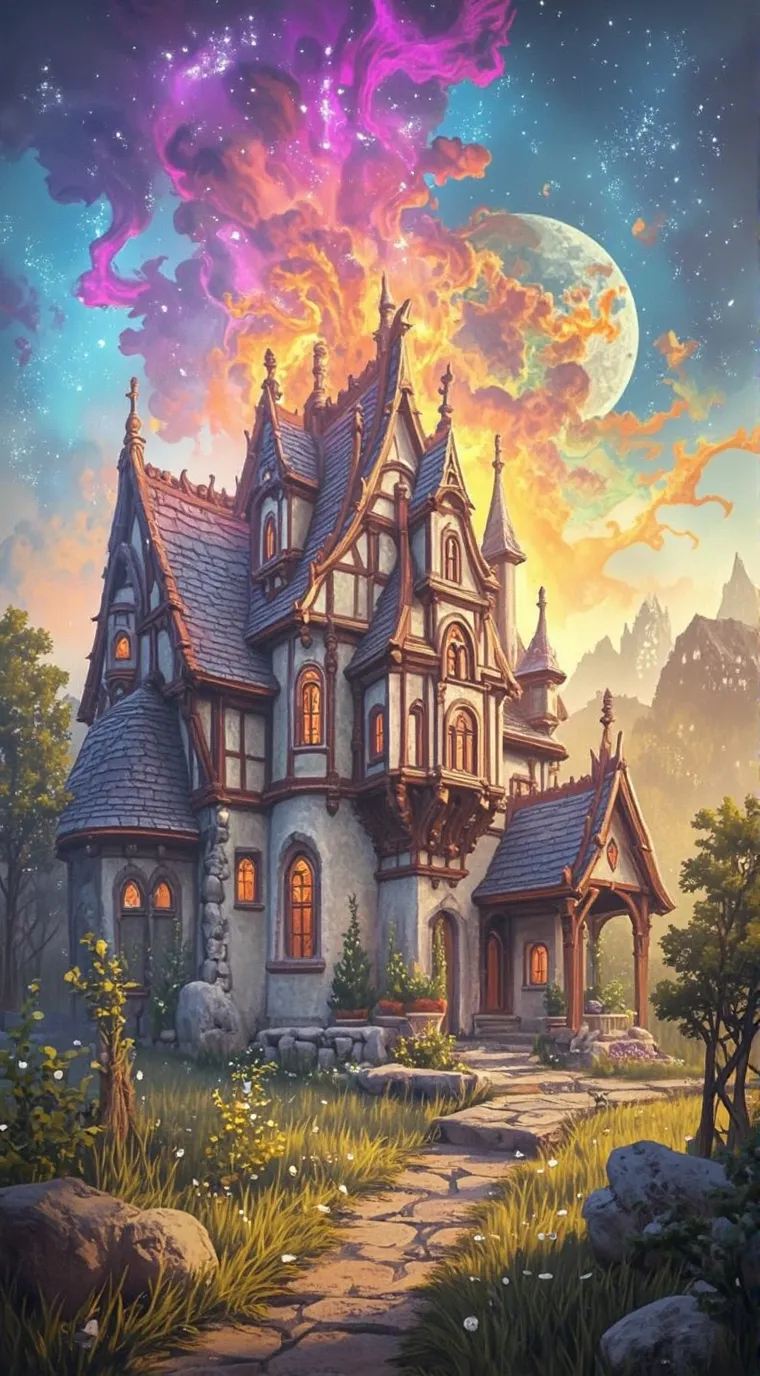 ai character: haunted house background
