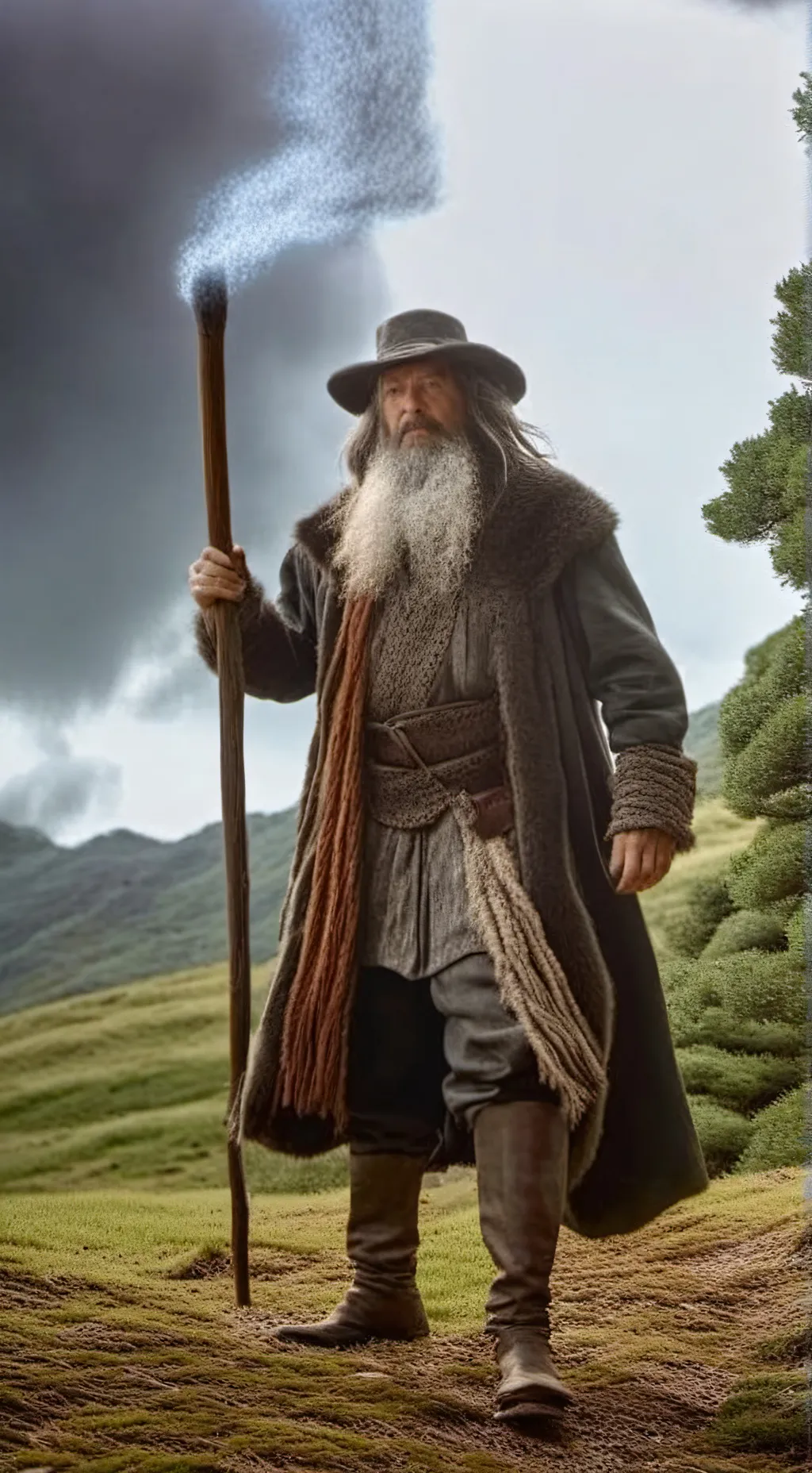 ai character: Gandalf  background