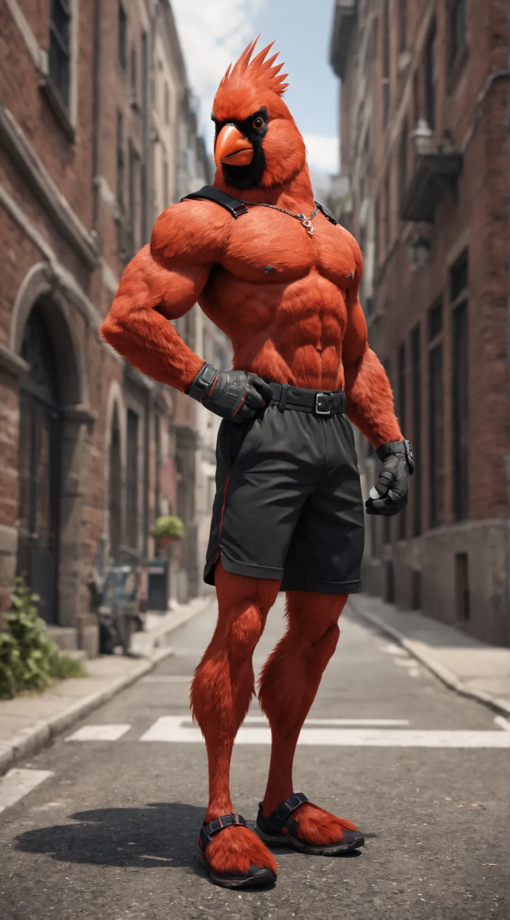 ai character: Red background