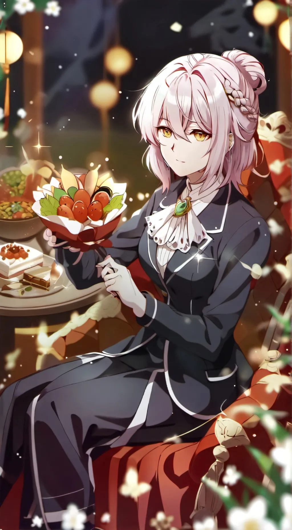 ai character: Karen at concert background