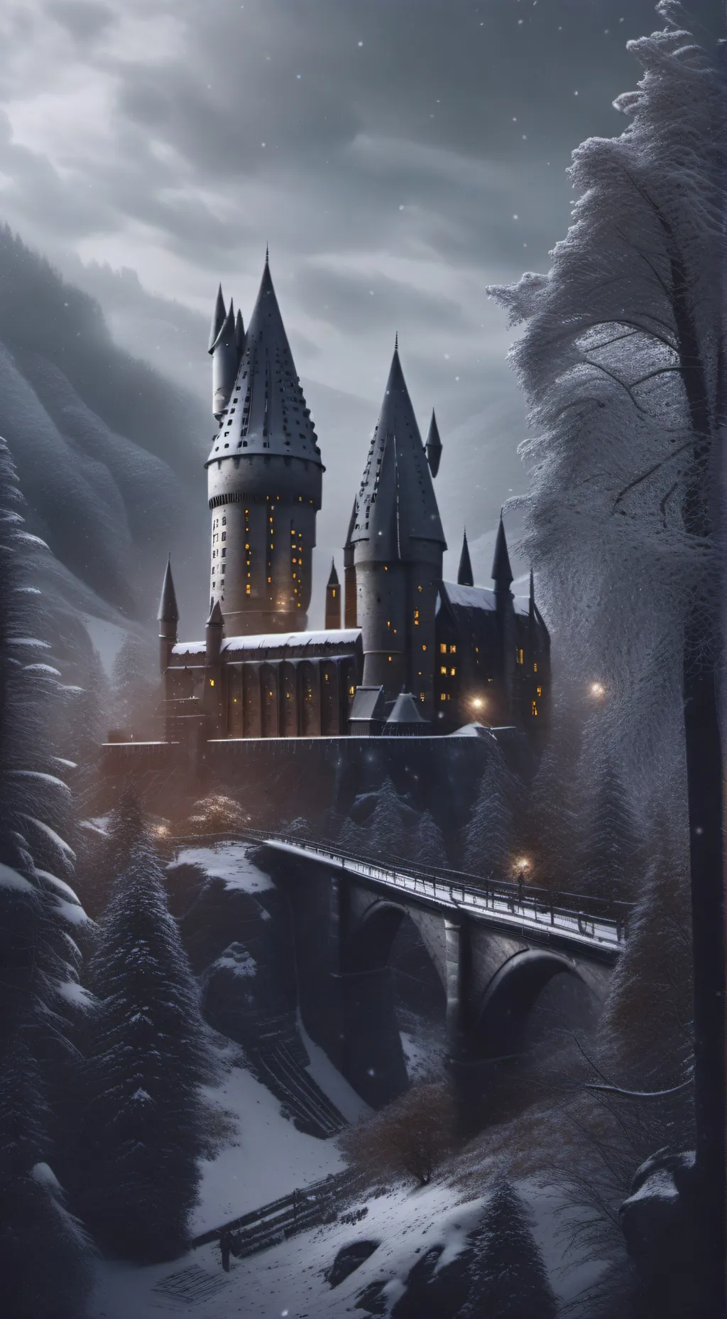 ai character: X-mas at Hogwarts  background