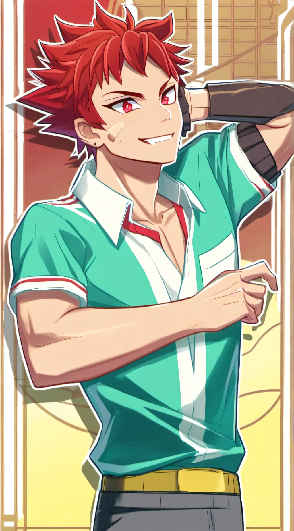 ai character: Eijiro Kirishima  background