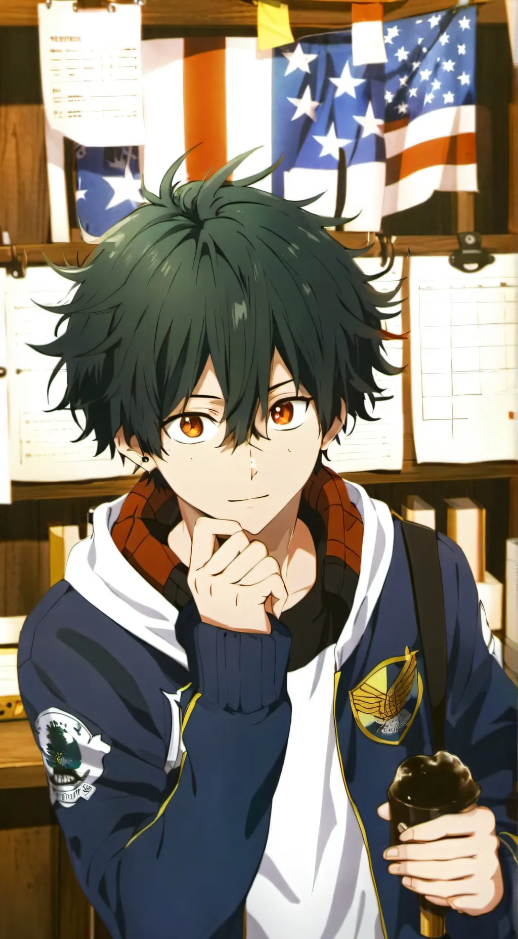 ai character: Mha creepy background
