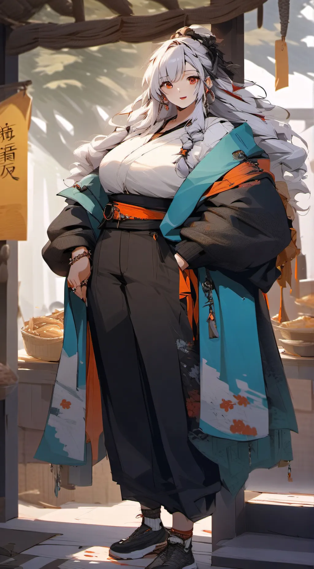 ai character: Fat sister￼ background