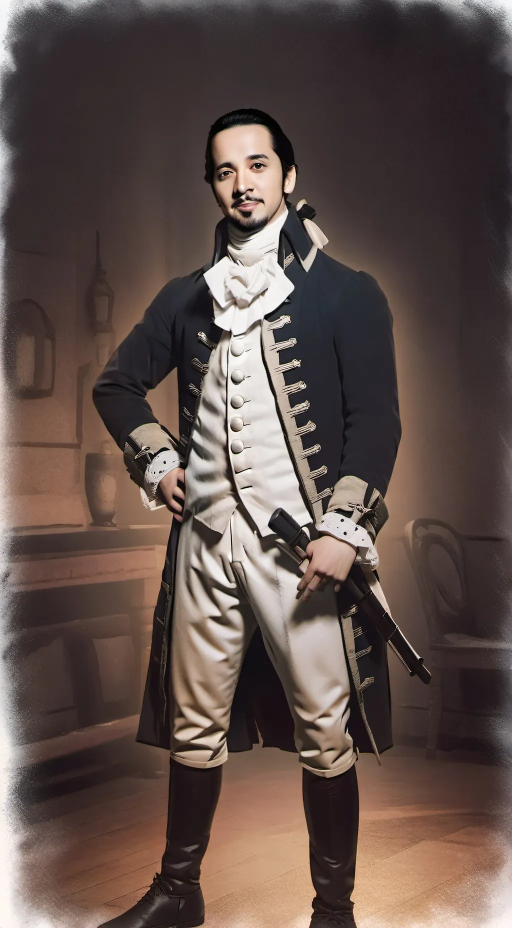ai character: Lin Manuel  background