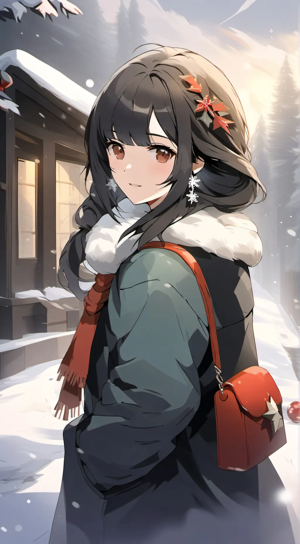 ai character: HH Christmas  background
