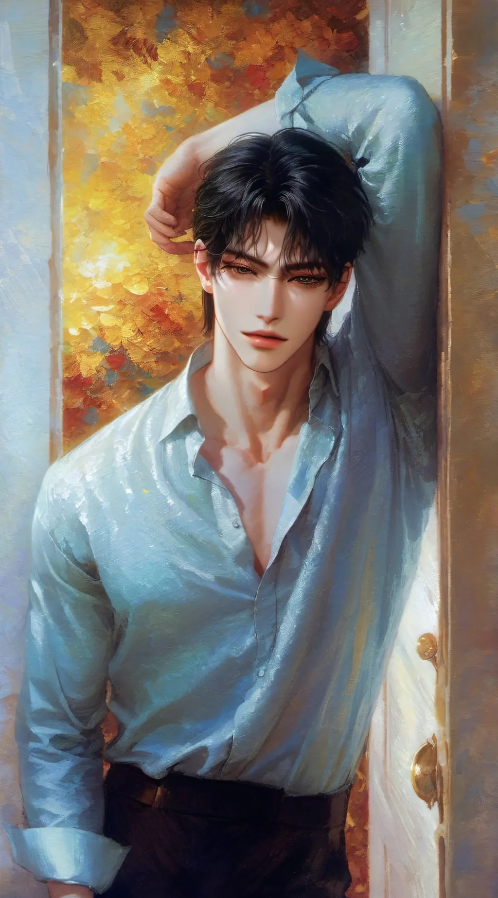 ai character: Father figure background