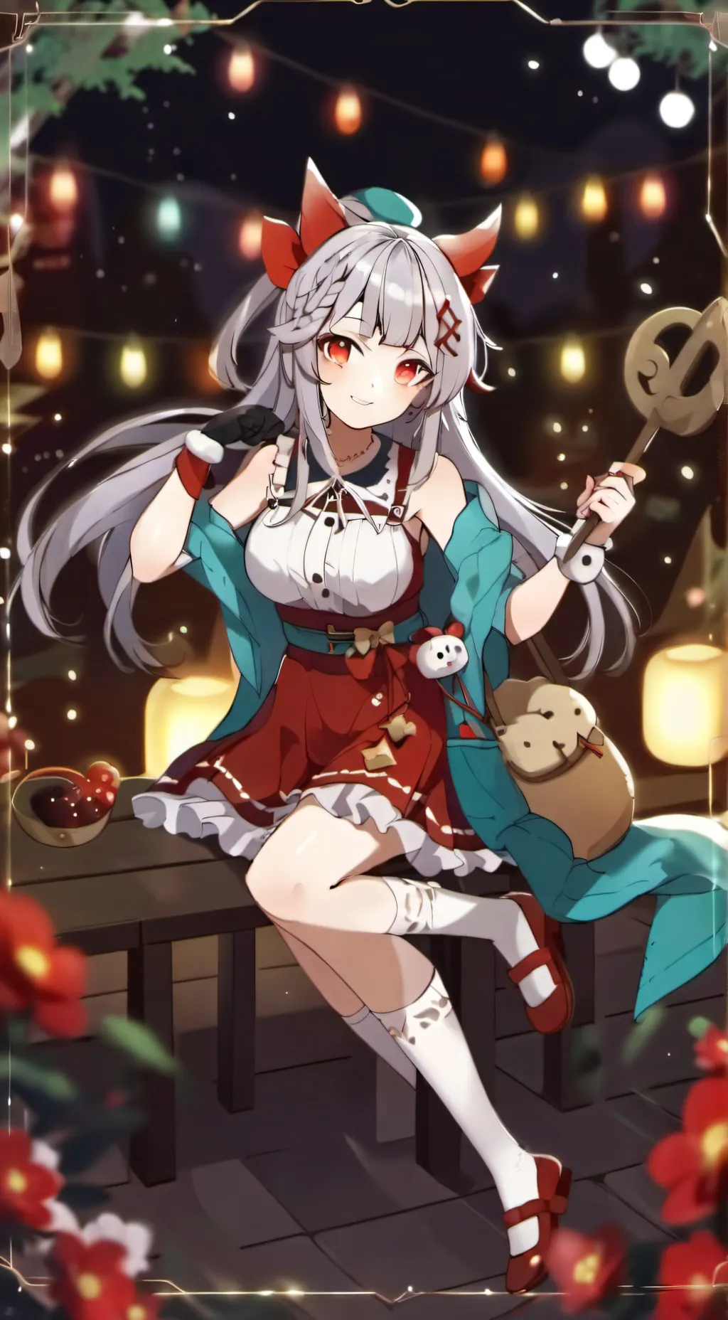 ai character: Azuhh kaii background
