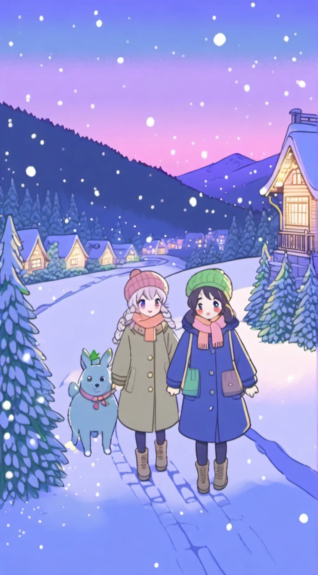 ai character: snow day :3 background