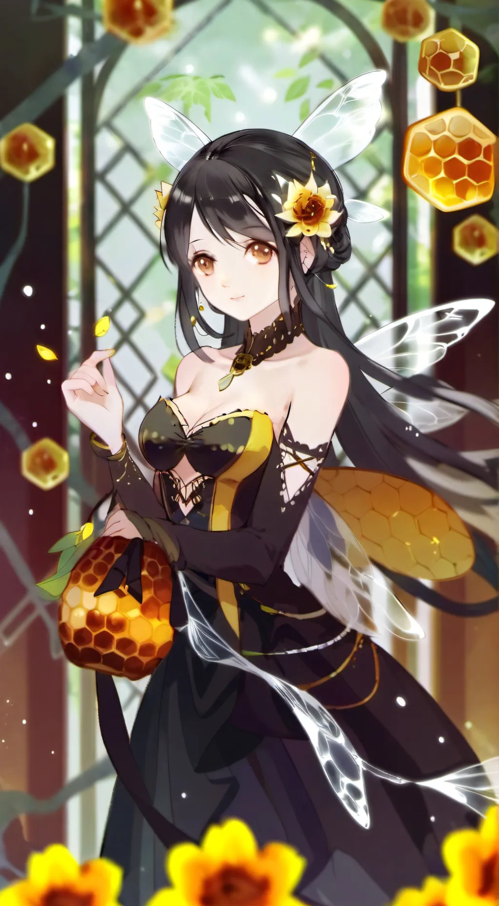 ai character: honey background