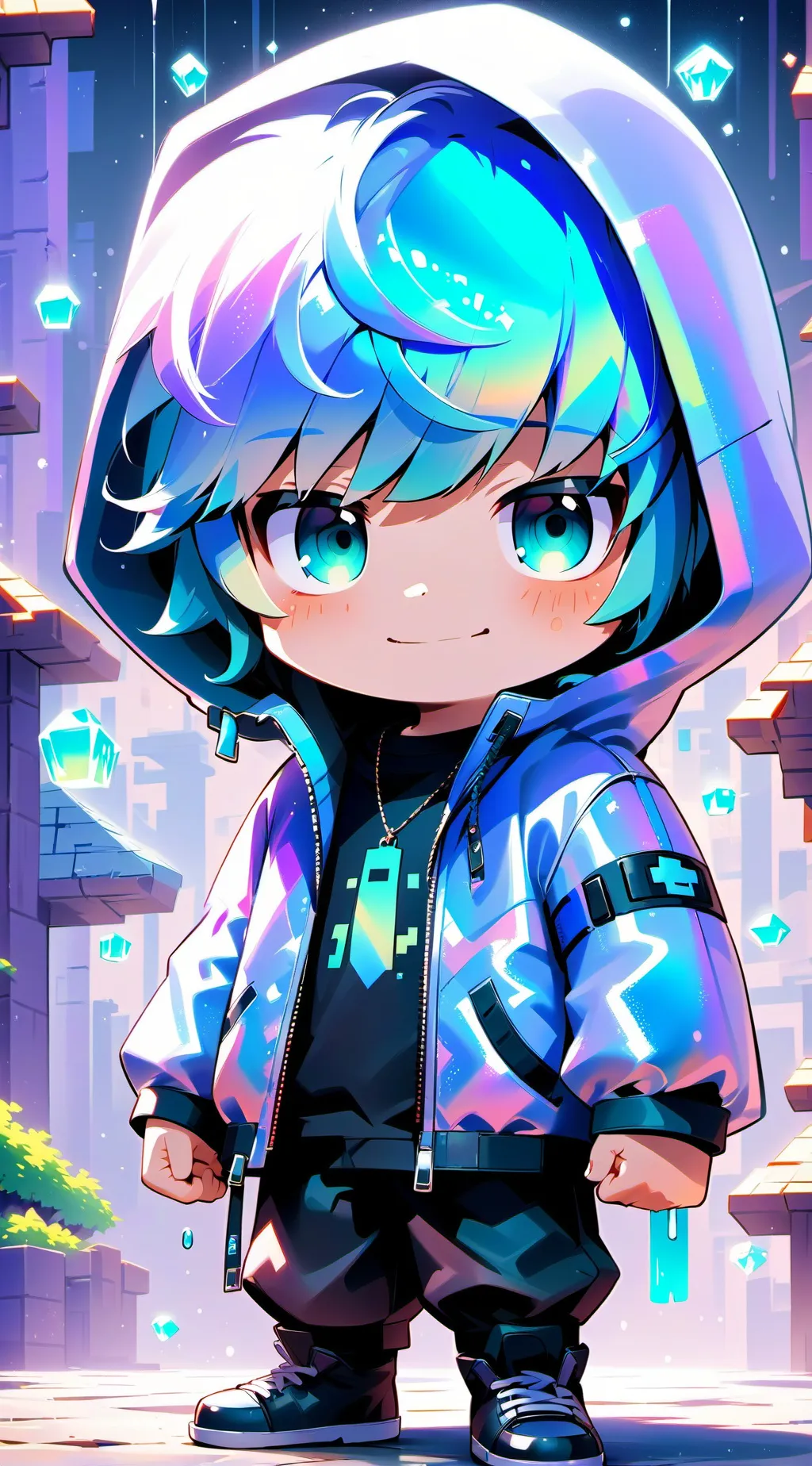 ai character: damp react background