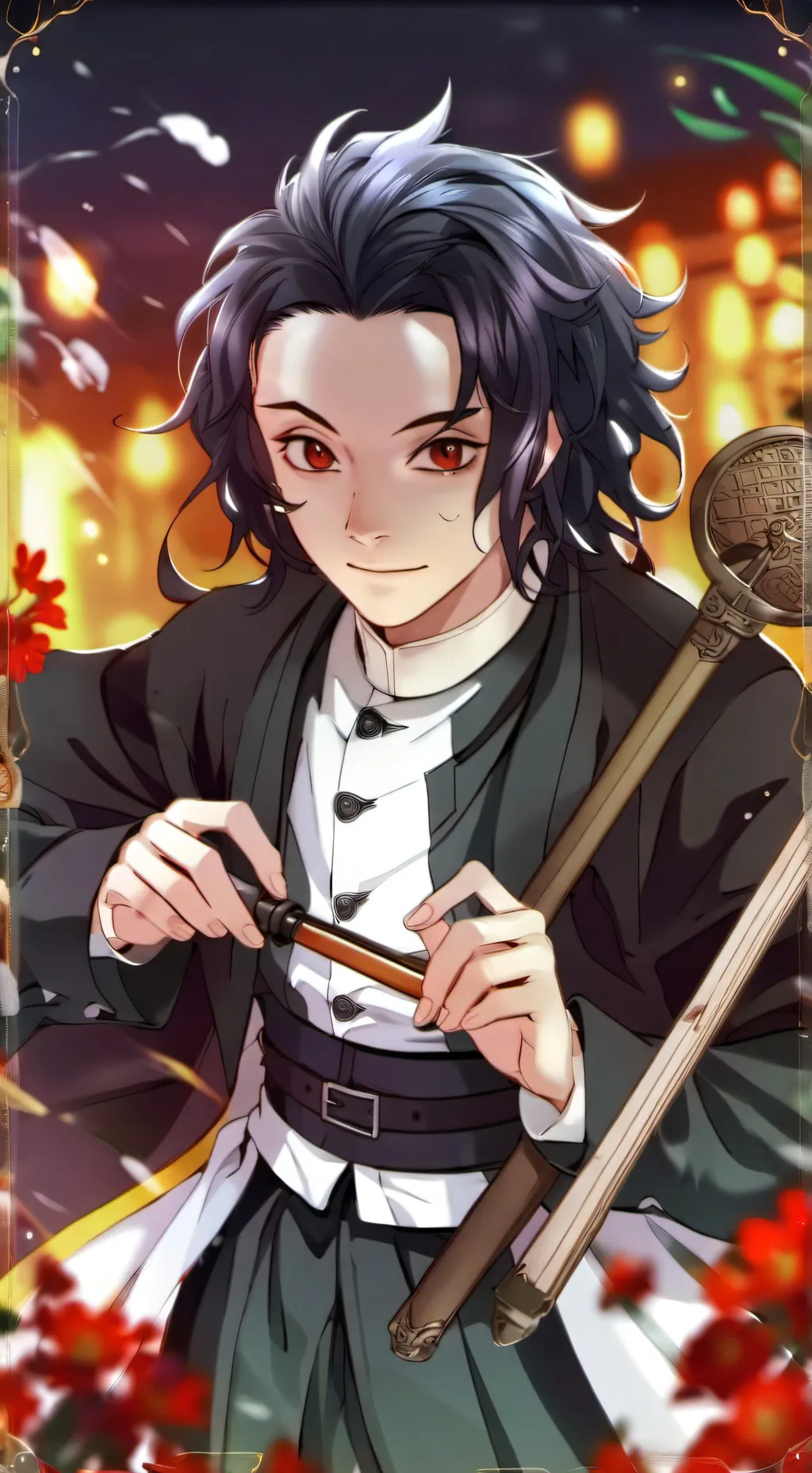ai character: demon slayer  background
