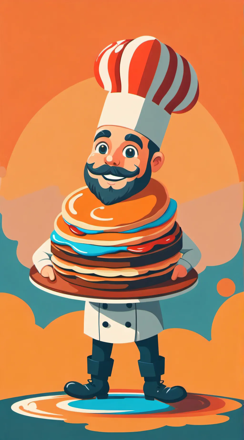 ai character: Pancake Chef.  background