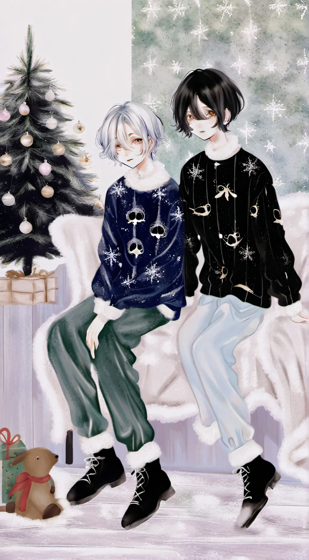 ai character: kny Christmas ⛄🎁🌲! background