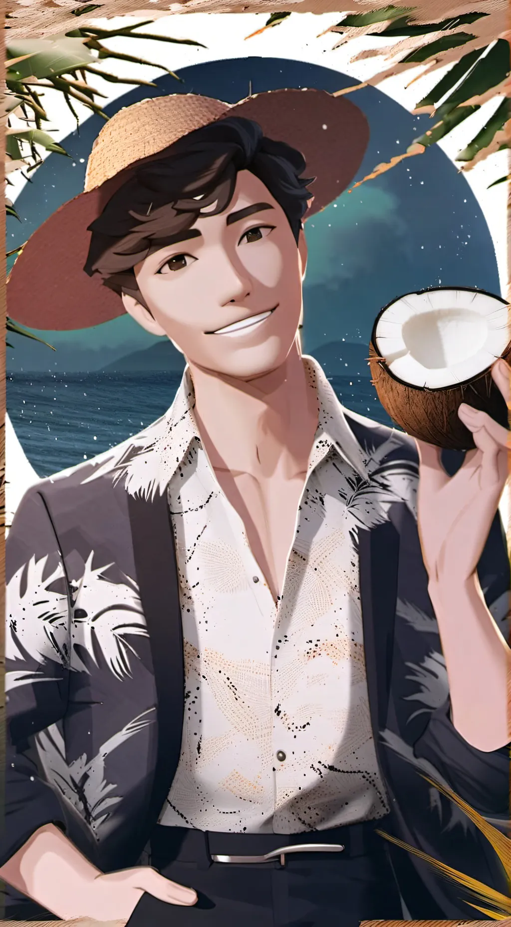ai character: Johnny Coconut background