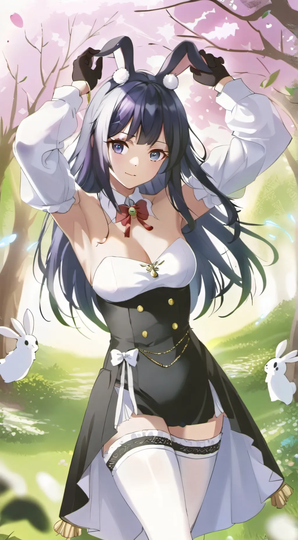 ai character: Cute bunny girl background