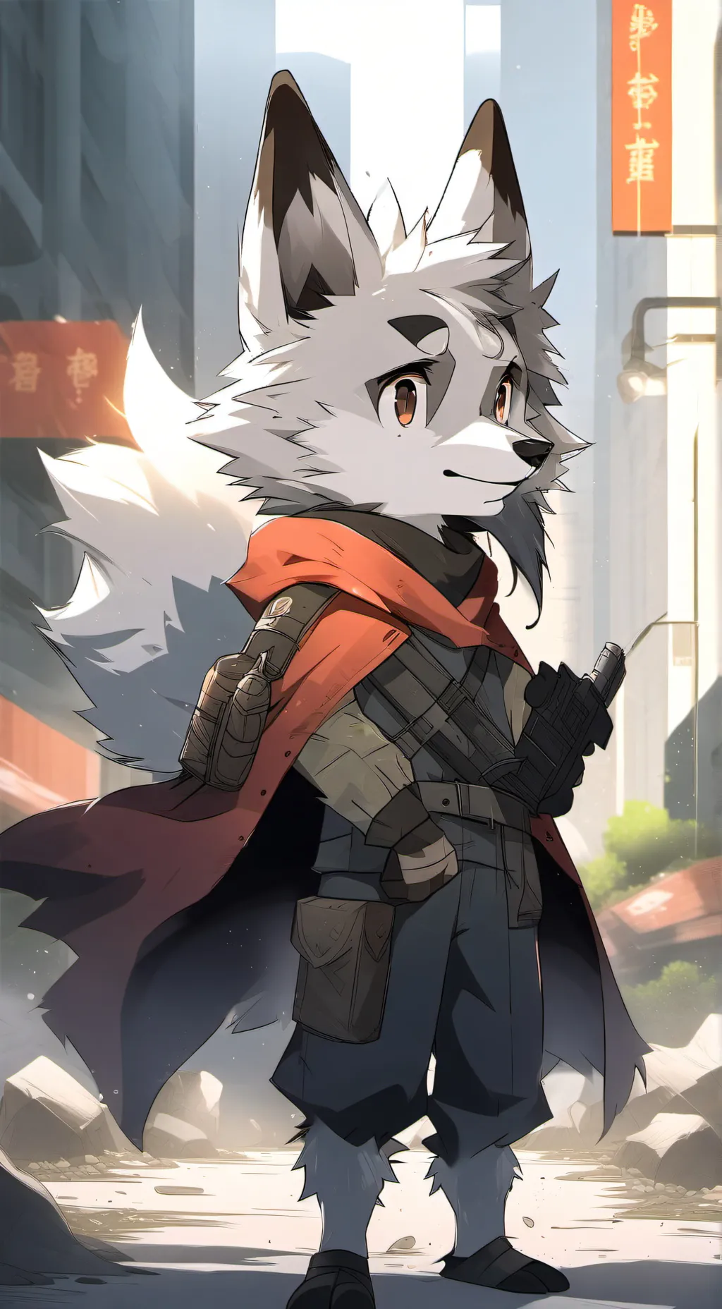 ai character: Furry apo + MG background