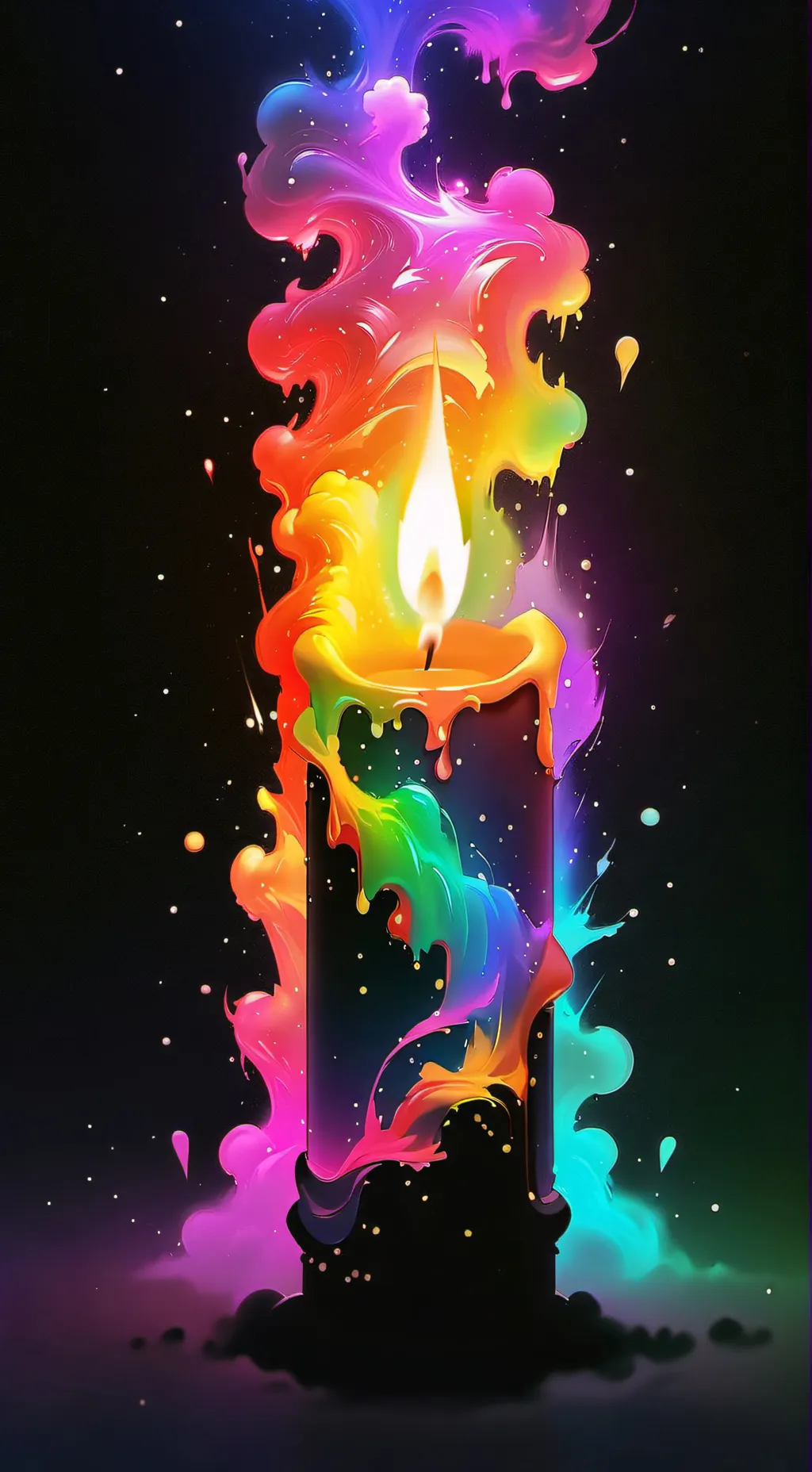 ai character: Candle Of Color background