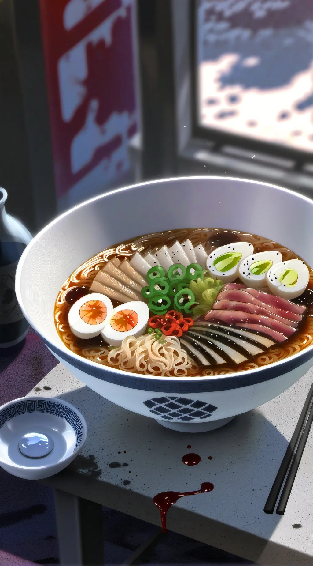ai character: MHA RAMEN SHOP background