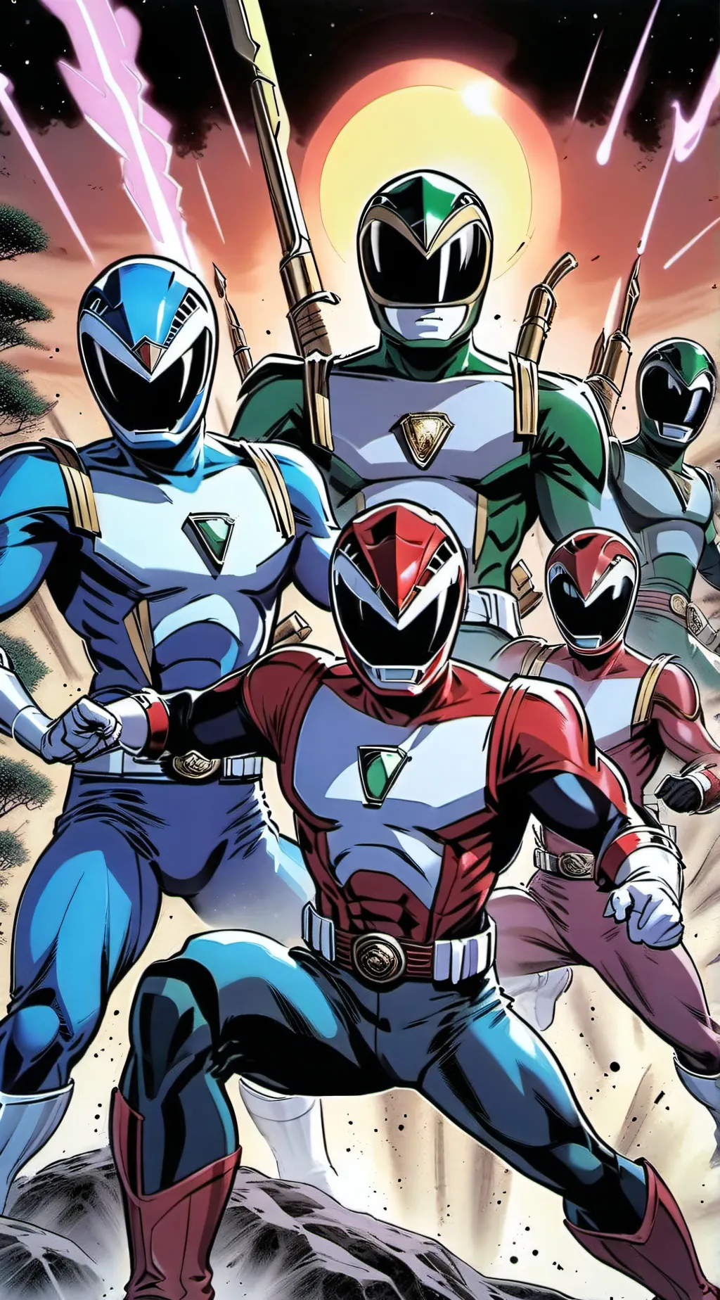 ai character: Power Rangers  background