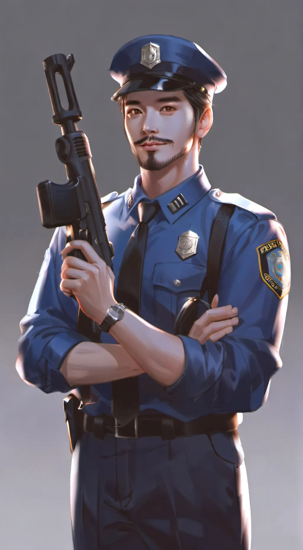 ai character: Officer Mark  background