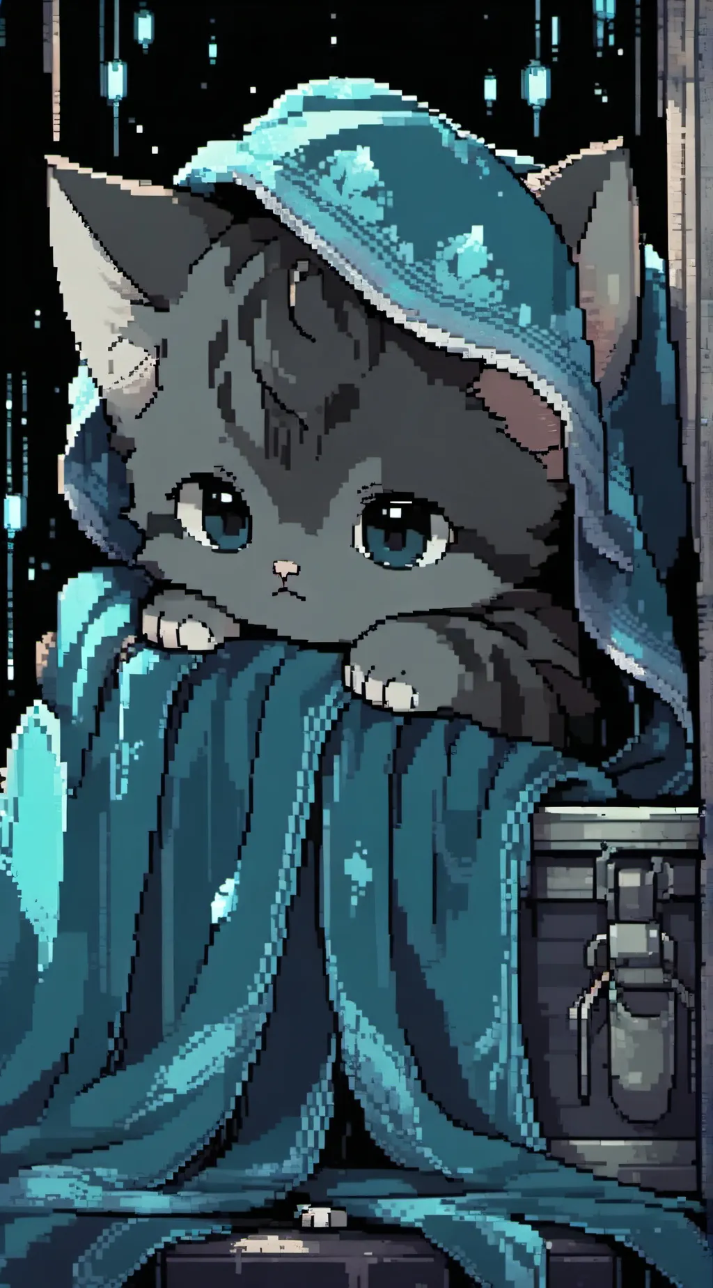 ai character: Black Kitten background